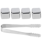 Stainless Steel Ice Cubes Reusable Whiskey Wine Chilling Stones with Ice Tong Storage Box4Pcs