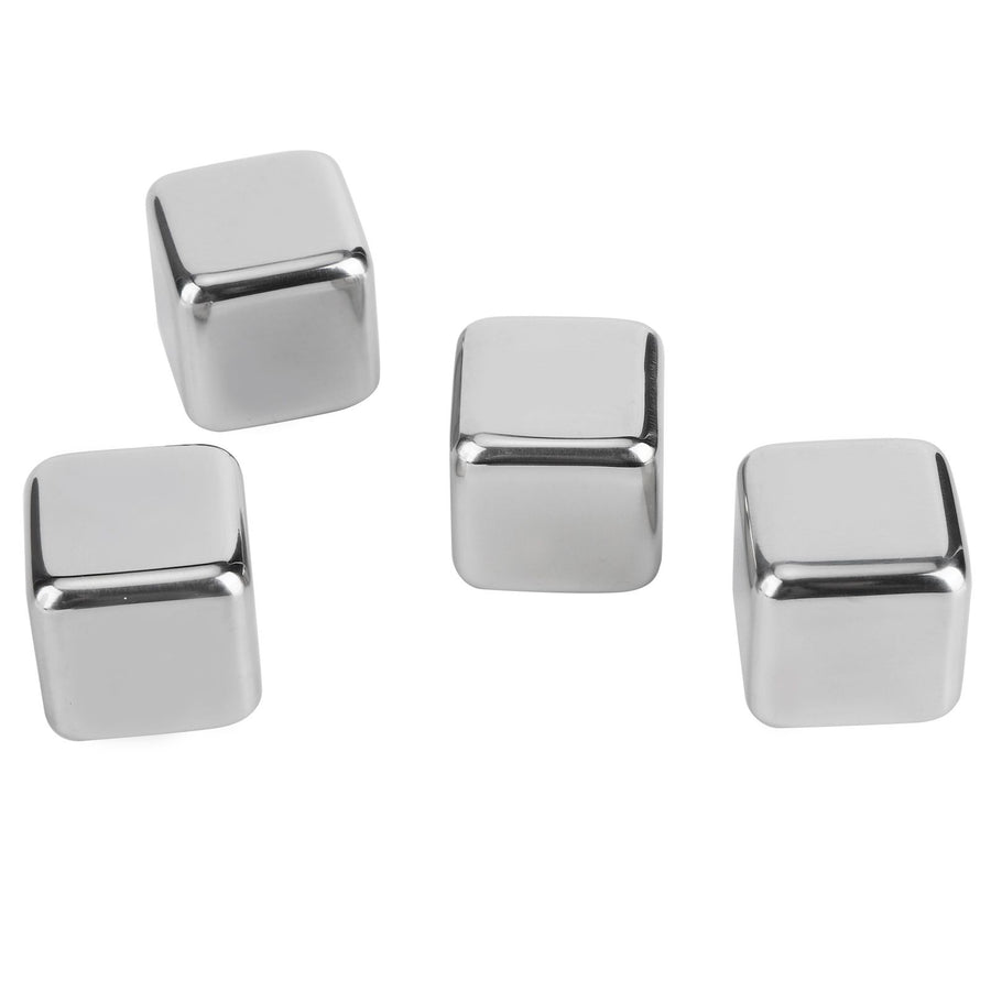 Stainless Steel Ice Cubes Reusable Whiskey Wine Chilling Stones with Ice Tong Storage Box4Pcs