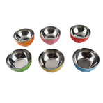 6Pcs set Color Stainless Steel Bowl Heat Insulation Salad Noodles Bowl for Home Kitchen(15cm L )