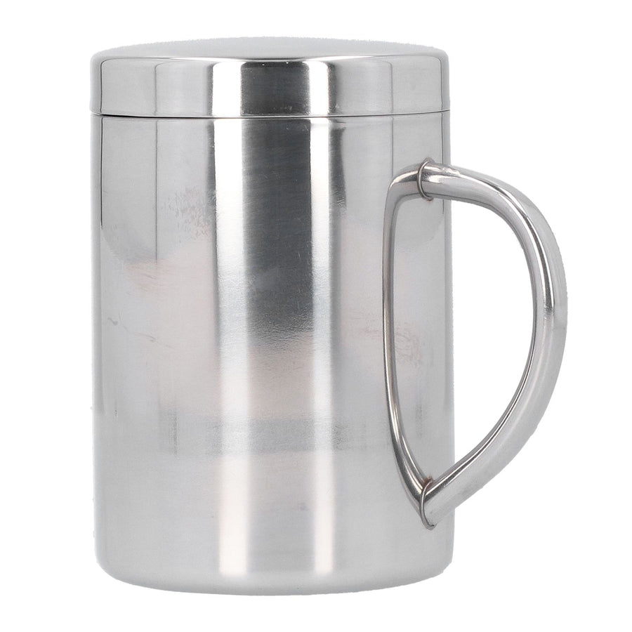 Stainless Steel DoubleLayer Coffee Cup with Handle Children's Cup with Lid Heat Insulation and AntiScalding Cup