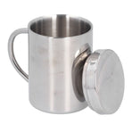 Stainless Steel DoubleLayer Coffee Cup with Handle Children's Cup with Lid Heat Insulation and AntiScalding Cup