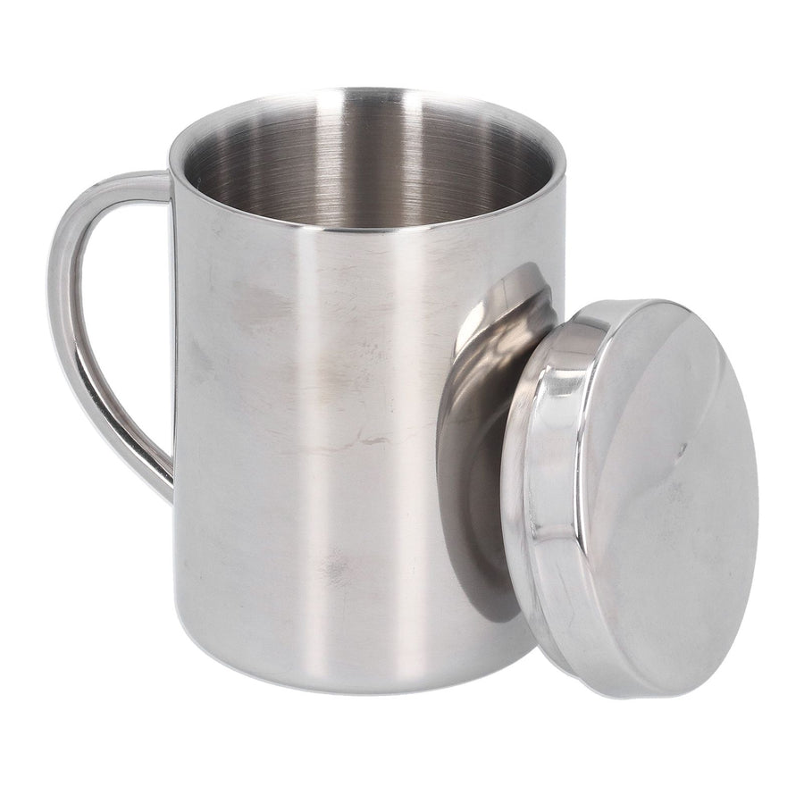 Stainless Steel DoubleLayer Coffee Cup with Handle Children's Cup with Lid Heat Insulation and AntiScalding Cup