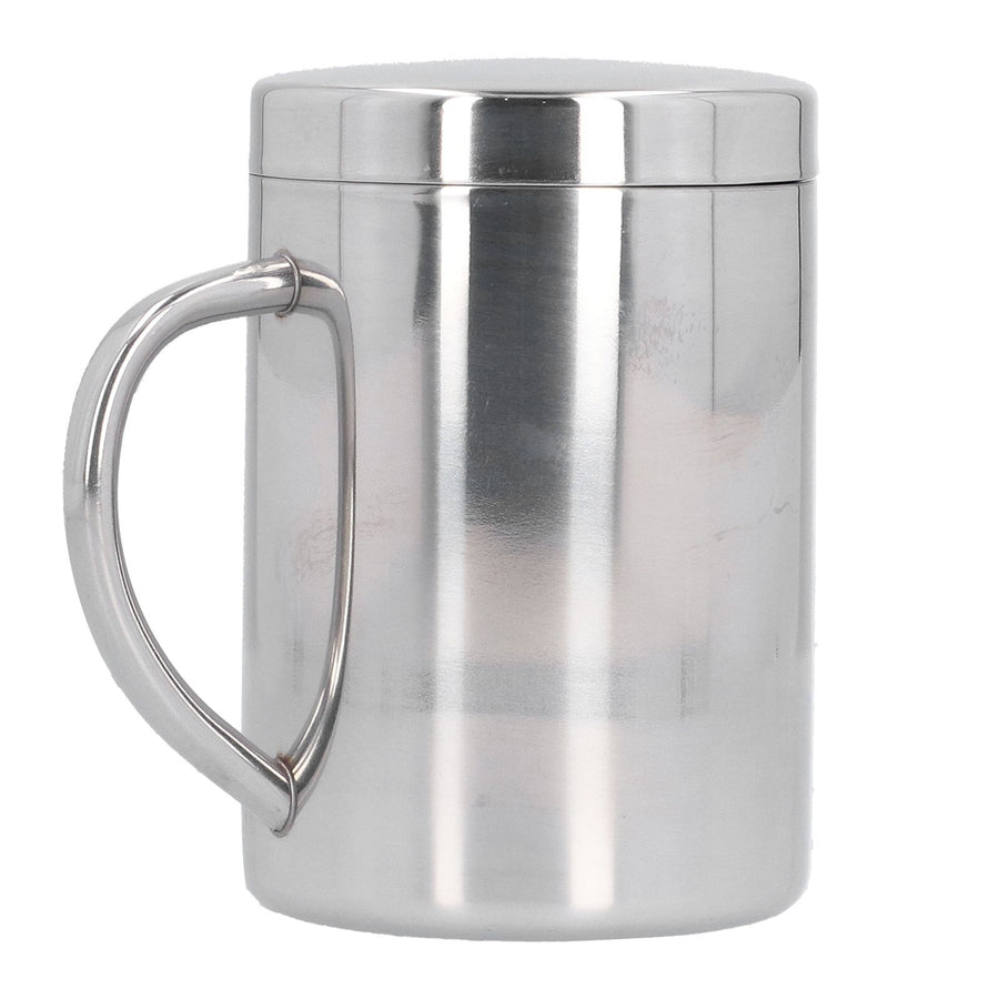 Stainless Steel DoubleLayer Coffee Cup with Handle Children's Cup with Lid Heat Insulation and AntiScalding Cup