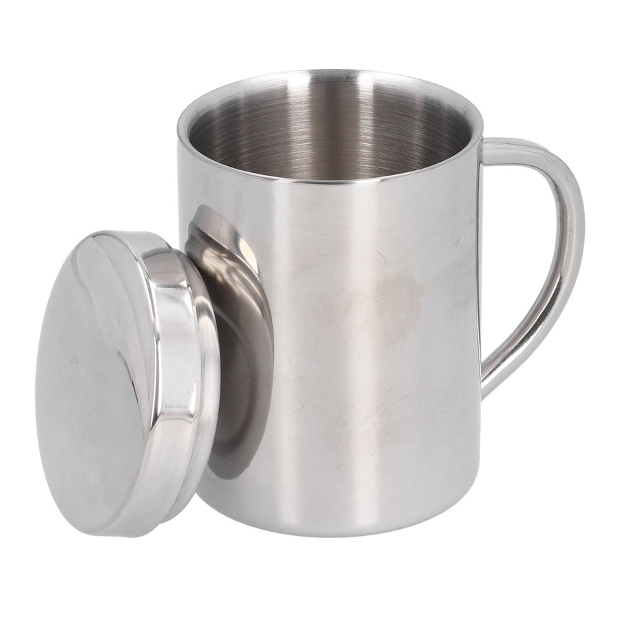 Stainless Steel DoubleLayer Coffee Cup with Handle Children's Cup with Lid Heat Insulation and AntiScalding Cup