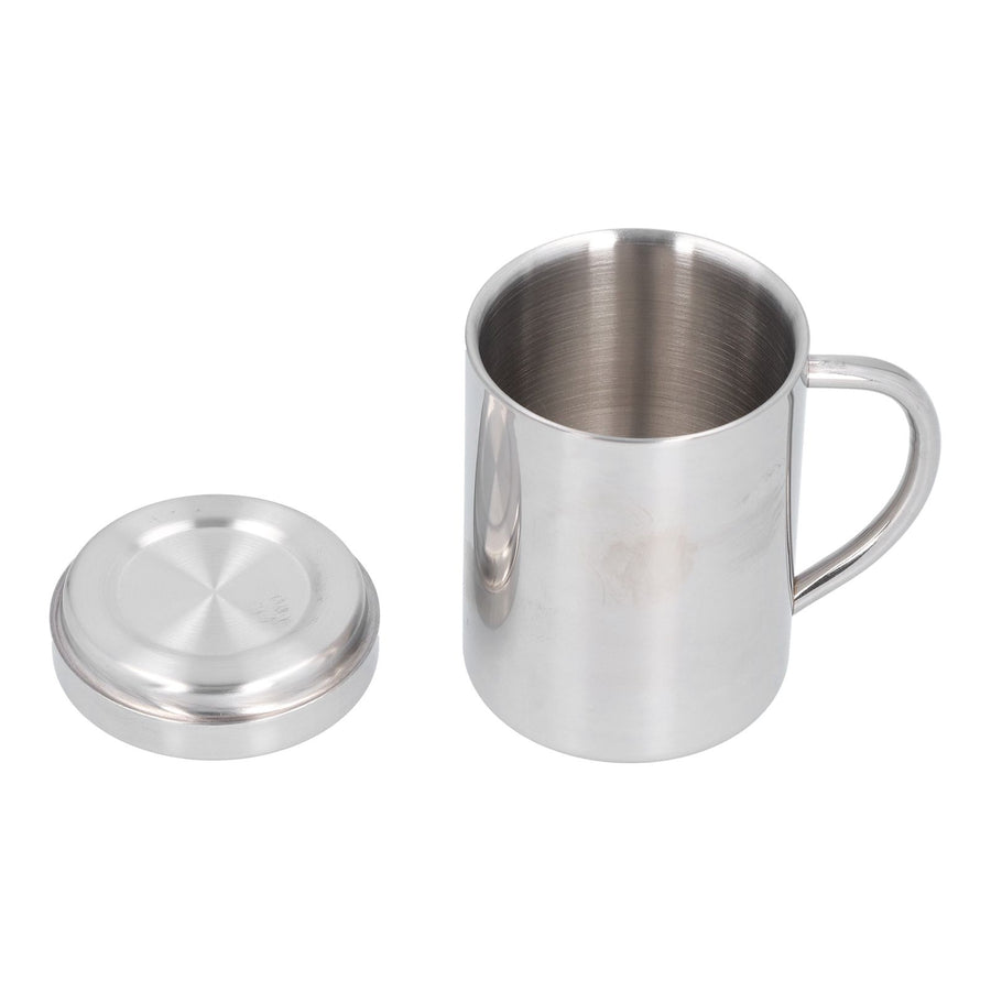 Stainless Steel DoubleLayer Coffee Cup with Handle Children's Cup with Lid Heat Insulation and AntiScalding Cup