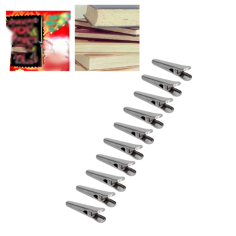 10PCS Stainless Steel Sealing Clip Coffee Bag Sealing Clip Food Bag Sealing Clip Multifunctional Kitchen Tool8cm