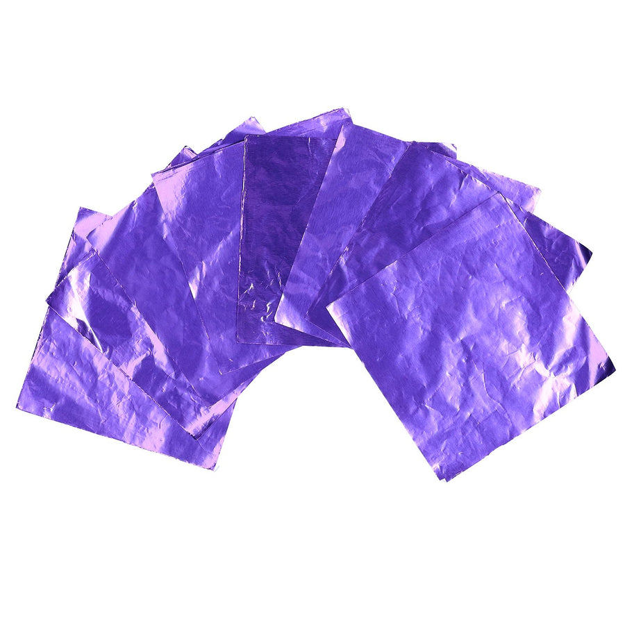 50Pcs DIY Baking Packaging Paper Glossy Tin Foil Paper for Home Chocolate Sweet BakeryPurple