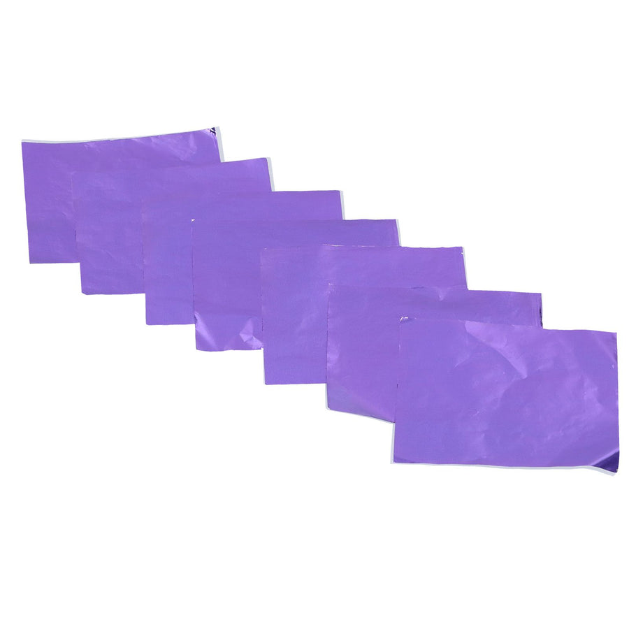 50Pcs DIY Baking Packaging Paper Glossy Tin Foil Paper for Home Chocolate Sweet BakeryPurple