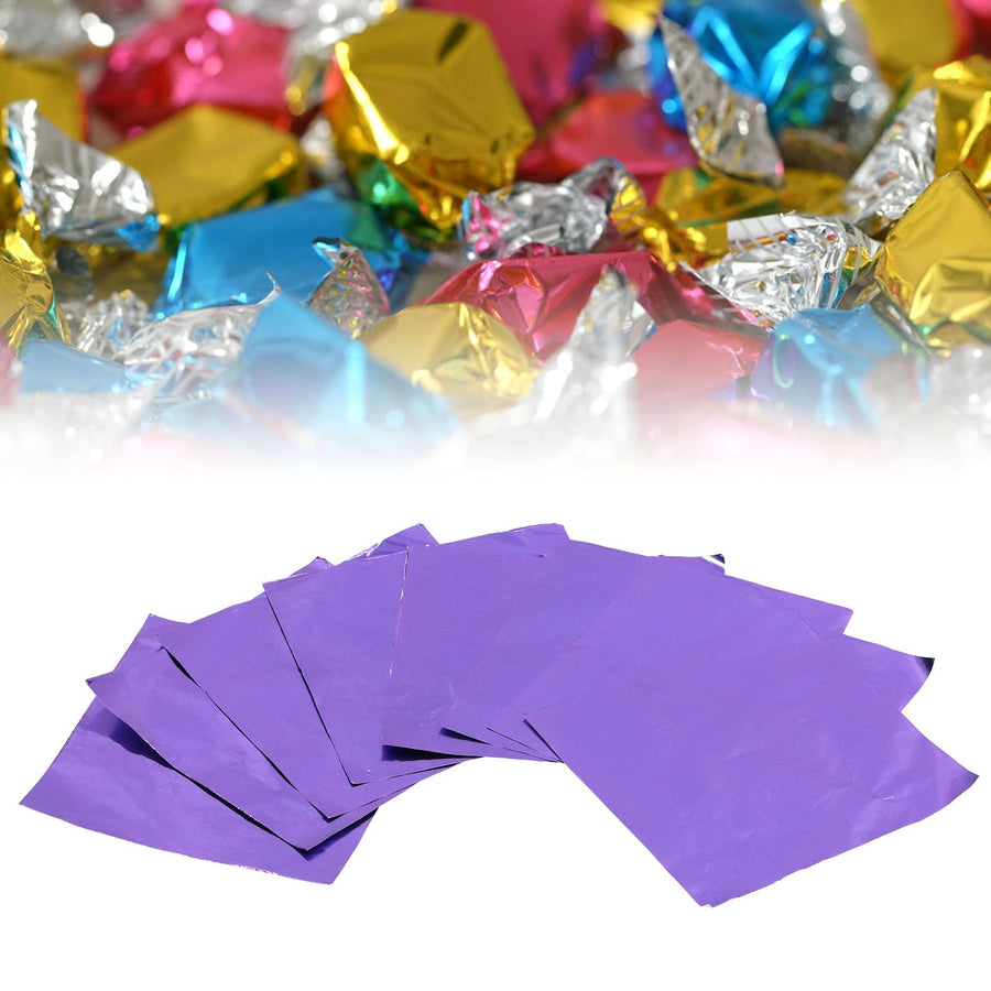 50Pcs DIY Baking Packaging Paper Glossy Tin Foil Paper for Home Chocolate Sweet BakeryPurple