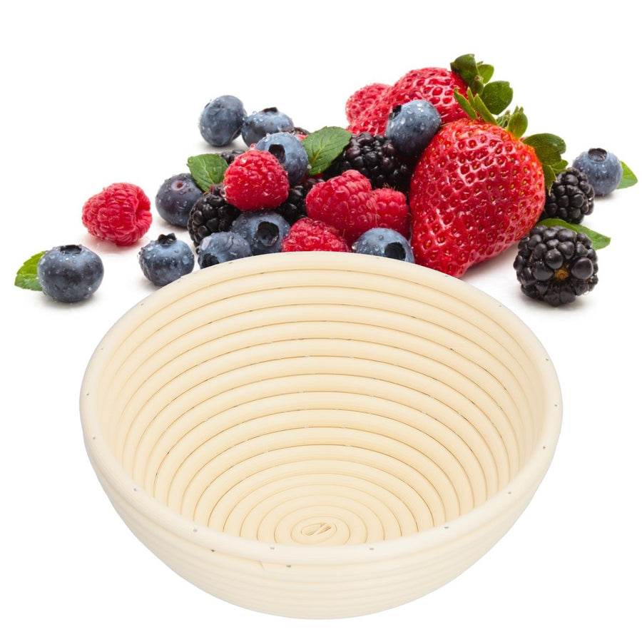 Washable Bread Fermentation Basket Innovative Shape Baking Basket for Kitchen Home Bakery Beige Rond 20x8cm