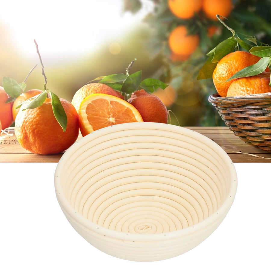 Washable Bread Fermentation Basket Innovative Shape Baking Basket for Kitchen Home Bakery Beige Rond 20x8cm