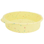 Round Cake Mold Pan NonStick Reusable Baking Pan with Handles Home Kitchen Bakeware(Yellow with Color Particle )