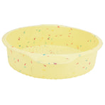 Round Cake Mold Pan NonStick Reusable Baking Pan with Handles Home Kitchen Bakeware(Yellow with Color Particle )