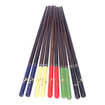 Wood Chopsticks 5 Pairs Reusable NonSlip Wooden Chopstick Household Tableware Utensils(Color Box Packing )