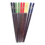 Wood Chopsticks 5 Pairs Reusable NonSlip Wooden Chopstick Household Tableware Utensils(Color Box Packing )