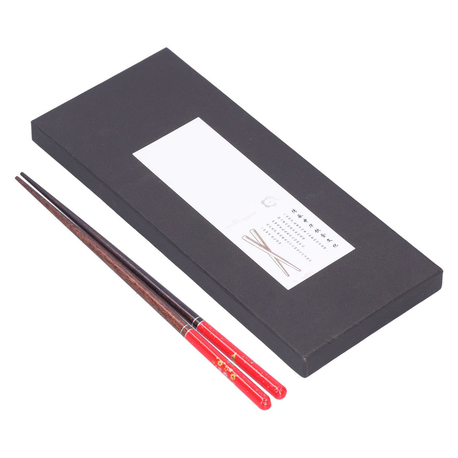 Wood Chopsticks 5 Pairs Reusable NonSlip Wooden Chopstick Household Tableware Utensils(Color Box Packing )