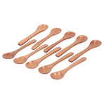 10pcs Wooden Spoon Children's Tableware Mini Round Seasoning Spoon with Long Handle for Kitchen5.1x1.2in