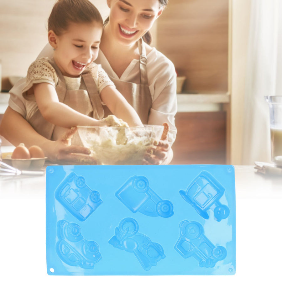 6‑Grid Originality Vehicle Pattern Mold Silicone Cake Mold Baking Tool for Home Bakery KitchenAutomobile Mold