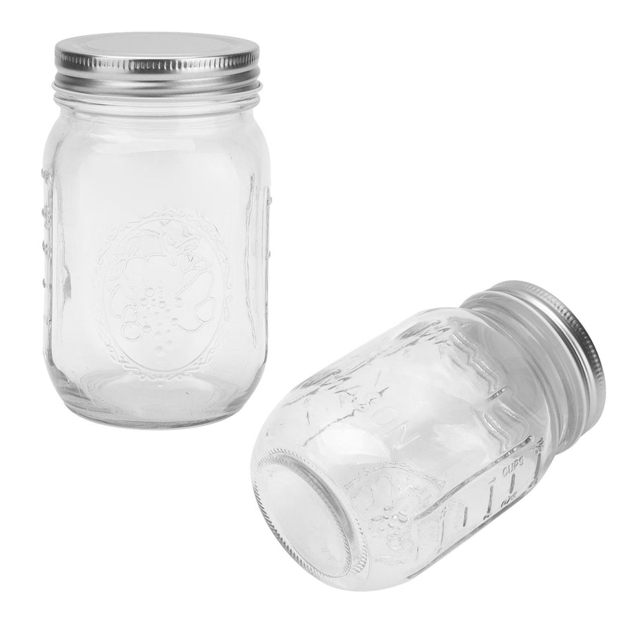 500ml Food Storage Jar Clear Glass Canning Jar with Sealed Lid for Honey Jam Dry Food
