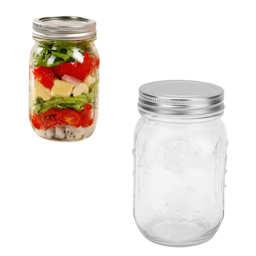 500ml Food Storage Jar Clear Glass Canning Jar with Sealed Lid for Honey Jam Dry Food
