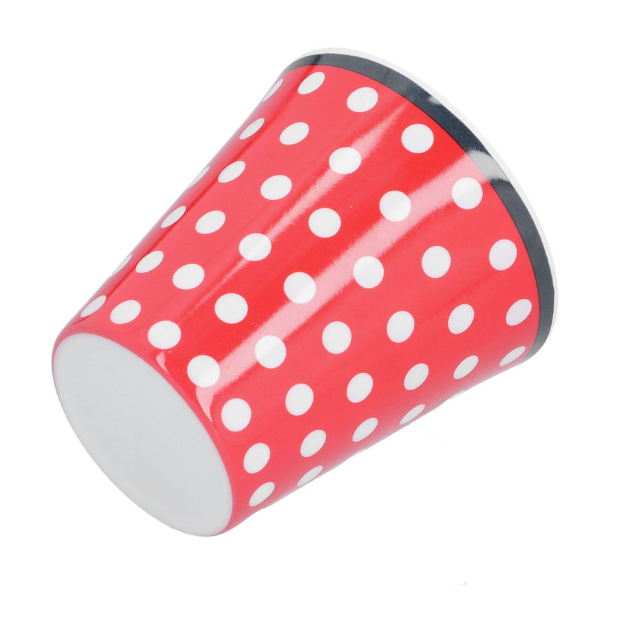260ml Imitation Porcelain Water Cup Coffee Milk Cup Drinking Mug for Restaurant School UseRed Dot