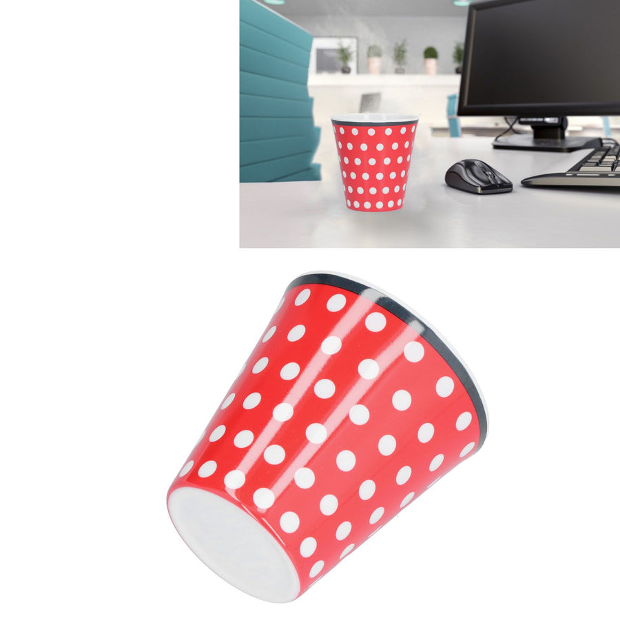 260ml Imitation Porcelain Water Cup Coffee Milk Cup Drinking Mug for Restaurant School UseRed Dot