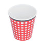 260ml Imitation Porcelain Water Cup Coffee Milk Cup Drinking Mug for Restaurant School UseRed Grid