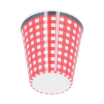 260ml Imitation Porcelain Water Cup Coffee Milk Cup Drinking Mug for Restaurant School UseRed Grid
