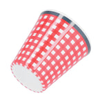 260ml Imitation Porcelain Water Cup Coffee Milk Cup Drinking Mug for Restaurant School UseRed Grid
