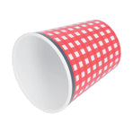 260ml Imitation Porcelain Water Cup Coffee Milk Cup Drinking Mug for Restaurant School UseRed Grid