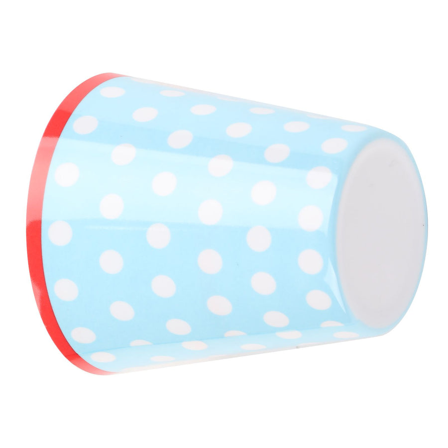260ml Imitation Porcelain Water Cup Coffee Milk Cup Drinking Mug for Restaurant School UseLight Blue Dot