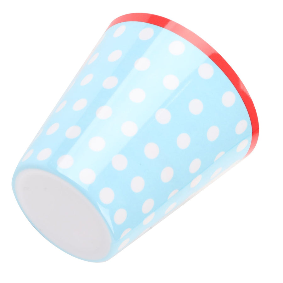 260ml Imitation Porcelain Water Cup Coffee Milk Cup Drinking Mug for Restaurant School UseLight Blue Dot