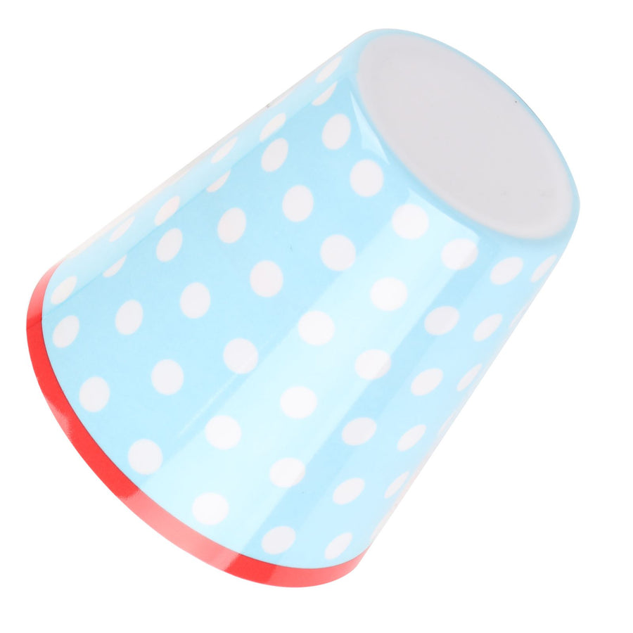 260ml Imitation Porcelain Water Cup Coffee Milk Cup Drinking Mug for Restaurant School UseLight Blue Dot