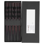 5Pairs Chopsticks Simple Reusable Wooden Pointed Chopsticks Natural Environmentally Friendly Tableware