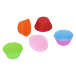 8Pcs set 7cm/2.8in Silicone Baking Cup Reusable Round Cake Mold HeatResistant Cake Cup