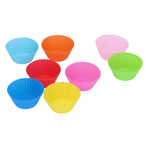 8Pcs set 7cm/2.8in Silicone Baking Cup Reusable Round Cake Mold HeatResistant Cake Cup