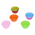 8Pcs set 7cm/2.8in Silicone Baking Cup Reusable Round Cake Mold HeatResistant Cake Cup
