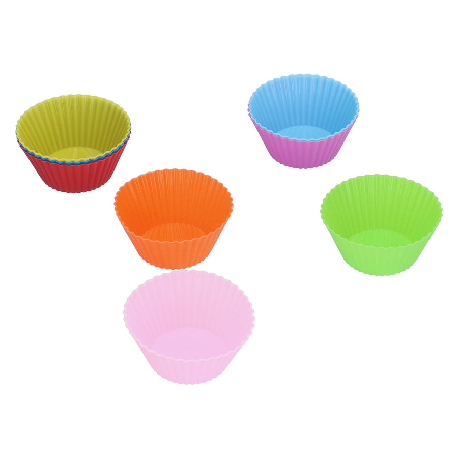 8Pcs set 7cm/2.8in Silicone Baking Cup Reusable Round Cake Mold HeatResistant Cake Cup