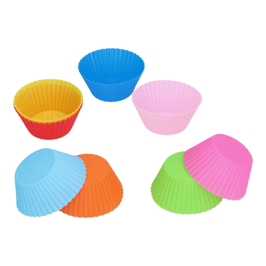 8Pcs set 7cm/2.8in Silicone Baking Cup Reusable Round Cake Mold HeatResistant Cake Cup