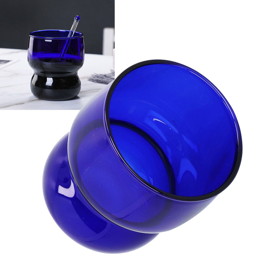 High Borosilicate Glass Cup HeatResistant Drinking Juice Cup for Home Hotel Coffee Shop(Blue )