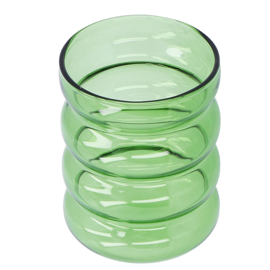 Bamboo Joint Design High Borosilicate Glass Cup HeatResistant Drinking Cup for Milk Beer Coffee(Green )