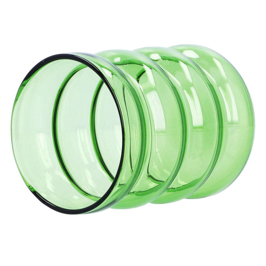 Bamboo Joint Design High Borosilicate Glass Cup HeatResistant Drinking Cup for Milk Beer Coffee(Green )
