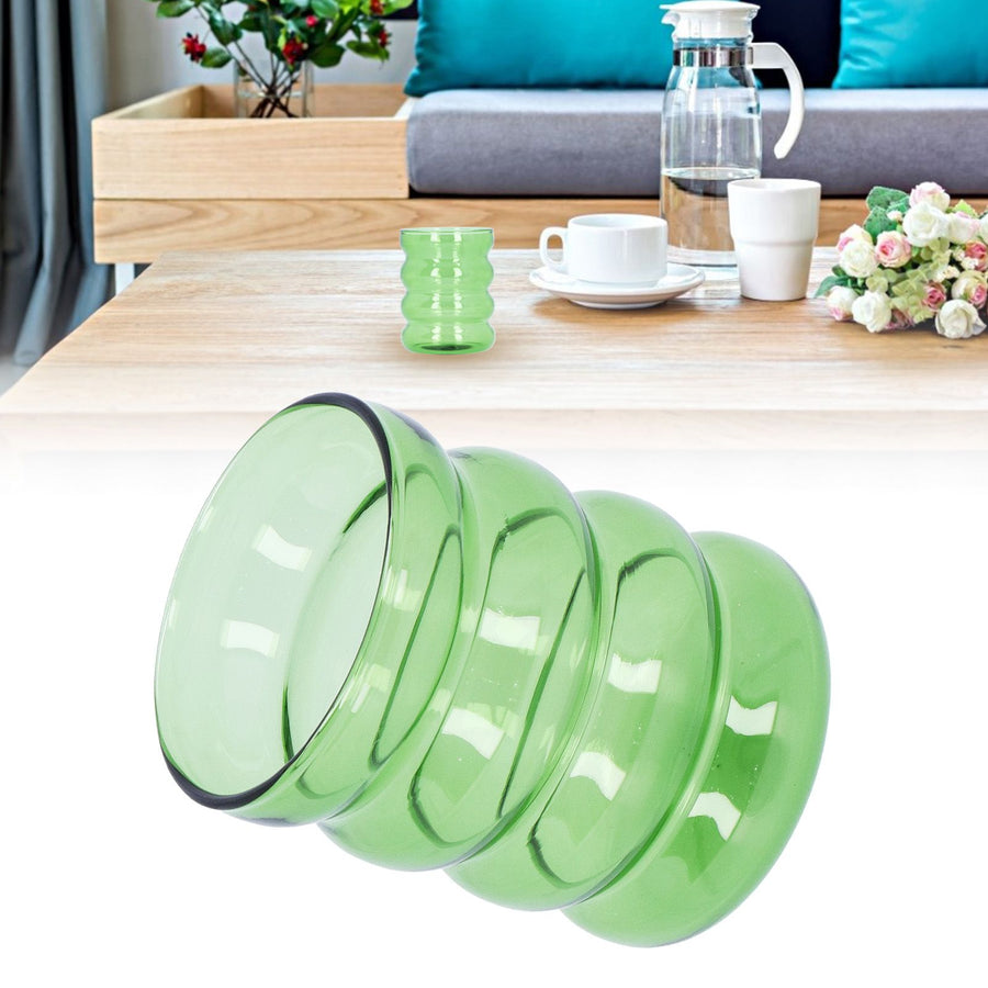 Bamboo Joint Design High Borosilicate Glass Cup HeatResistant Drinking Cup for Milk Beer Coffee(Green )
