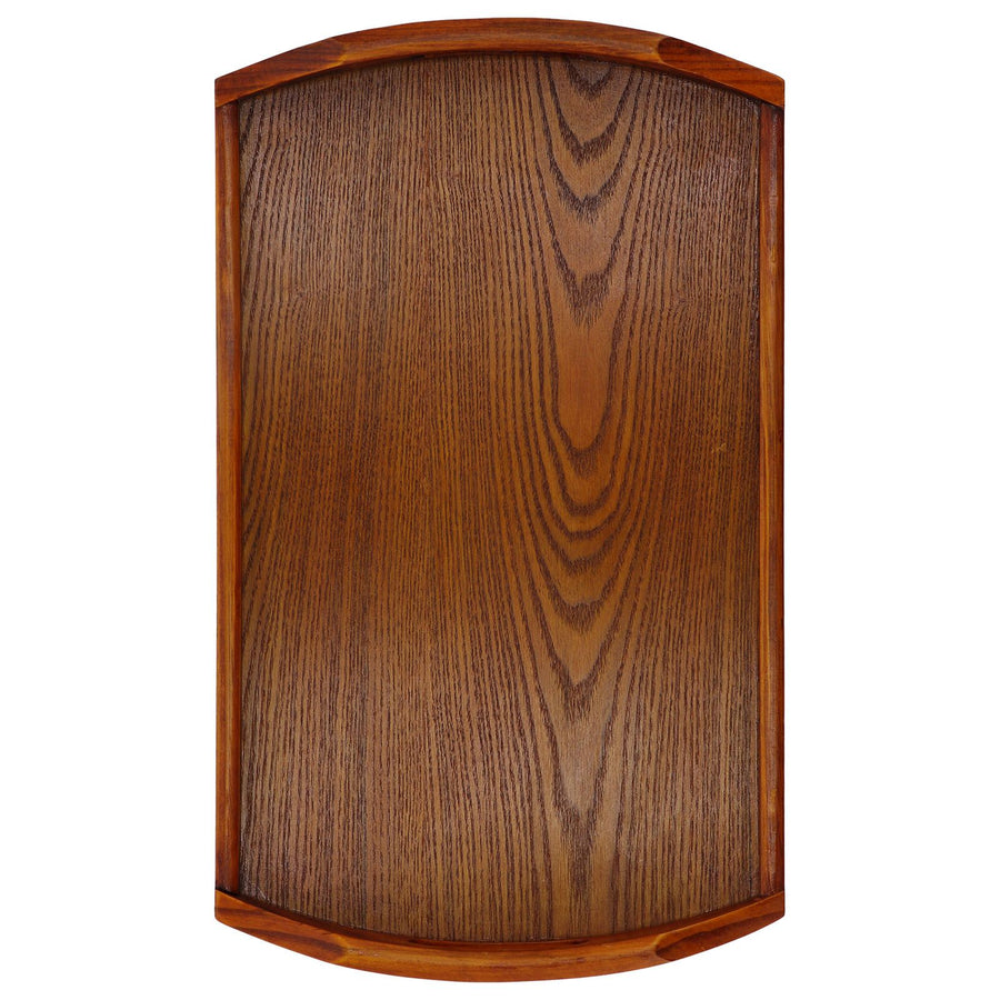 45x27x4.5cm Rectangular Wooden Tray Portable Tea Dessert Fruit Tray with Handle for Home Hotel