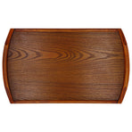 45x27x4.5cm Rectangular Wooden Tray Portable Tea Dessert Fruit Tray with Handle for Home Hotel