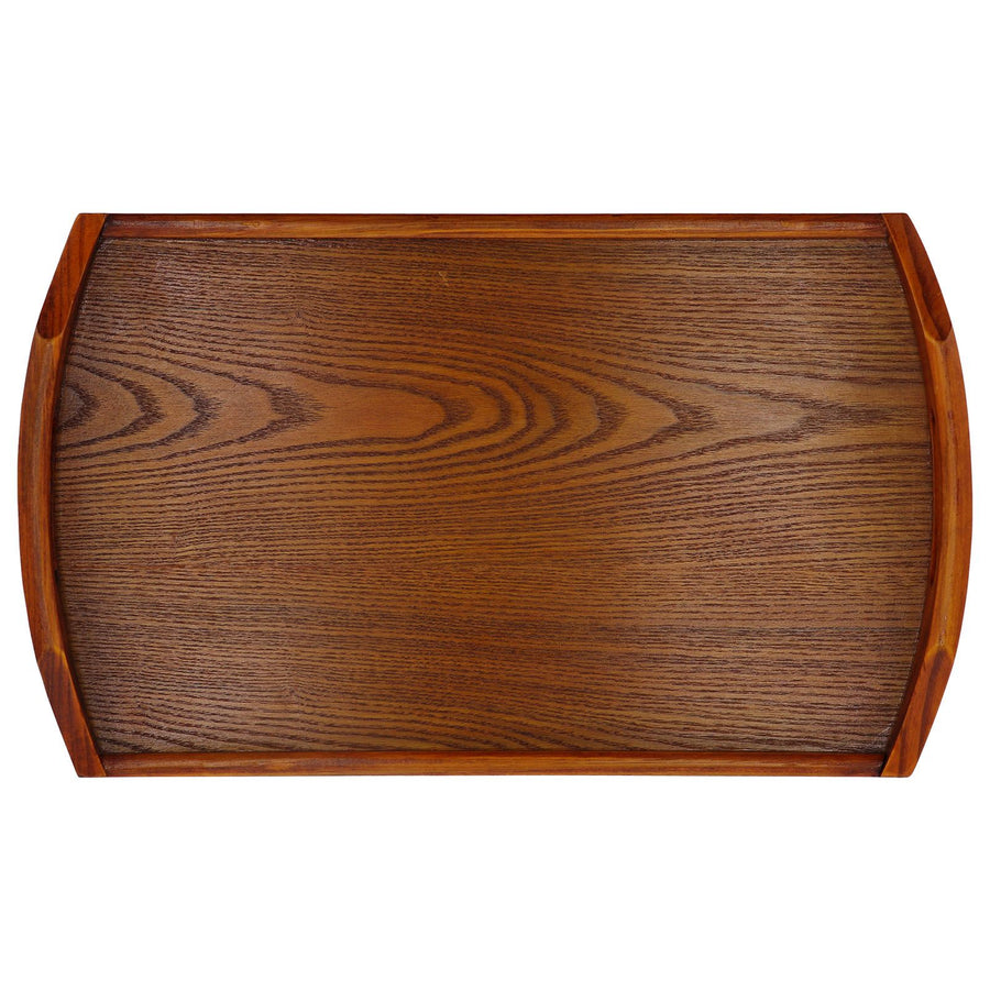 45x27x4.5cm Rectangular Wooden Tray Portable Tea Dessert Fruit Tray with Handle for Home Hotel