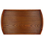 45x27x4.5cm Rectangular Wooden Tray Portable Tea Dessert Fruit Tray with Handle for Home Hotel