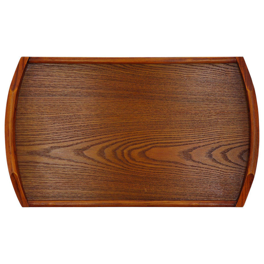 45x27x4.5cm Rectangular Wooden Tray Portable Tea Dessert Fruit Tray with Handle for Home Hotel