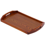 45x27x4.5cm Rectangular Wooden Tray Portable Tea Dessert Fruit Tray with Handle for Home Hotel