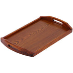 45x27x4.5cm Rectangular Wooden Tray Portable Tea Dessert Fruit Tray with Handle for Home Hotel